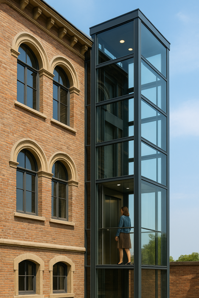 Ascensores exteriores en edificios históricos