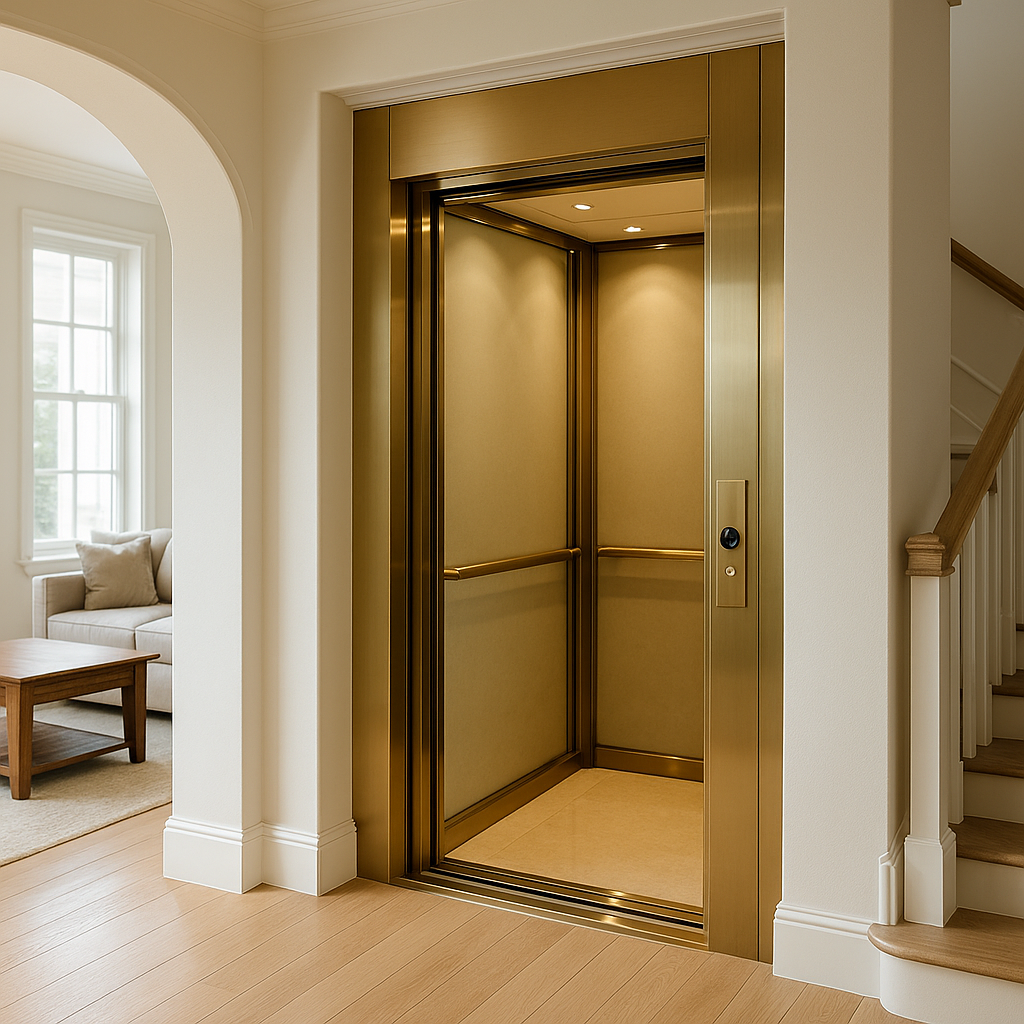 Elevador personal de lujo en casa residencial