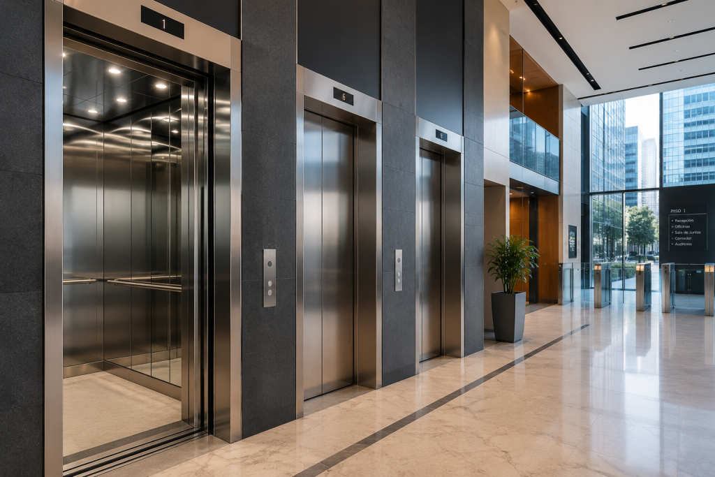 Cómo elegir elevadores comerciales para proyectos en México en edificio moderno