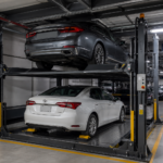 Elevadores comerciales por horas de uso en México operando con varios autos durante una jornada prolongada.